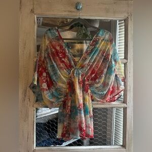 A94 NWT BUCKETLIST | Colorful Floral Blouse